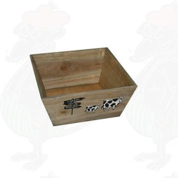 Houten bak - Lekker van de boerderij - 22x22x10cm
