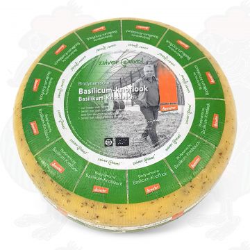 Basil garlic Gouda Organic Biodynamic cheese - Demeter | Entire cheese 5 kilo / 11 lbs