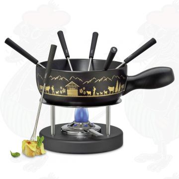 Spring Cheese Fondue Set MONTANA black/gold 22 cm