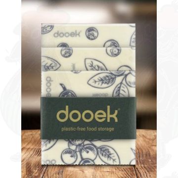 3-pack | Beeswax Wrap Blueberry Olive - Cheese Wrap - Dooek | 20x20 * 25x25 * 30x30 cm