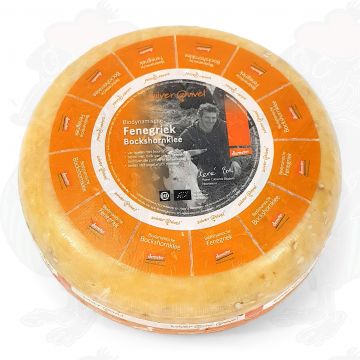 Fenugreek Gouda Organic Biodynamic cheese - Demeter | Entire cheese 5 kilo / 11 lbs