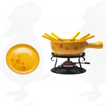 Cheese fondue set Cheese Yellow with plates