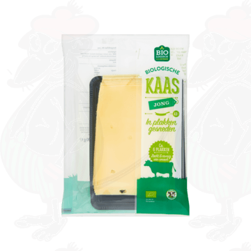 Sliced Organic Cheese Young 48+ | 190 grams in slices