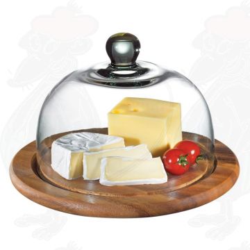 Cheese dome acacia wood with glass cover Ø 25 cm