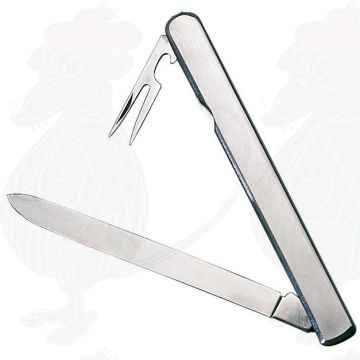 Cheese testing knife with fork and clip, 110 mm