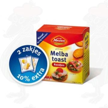 Melba Toast Naturel Rondjes - Van der Meulen - 110 gram Melba Toast Naturel Rondjes - Van der Meulen - 110 gram