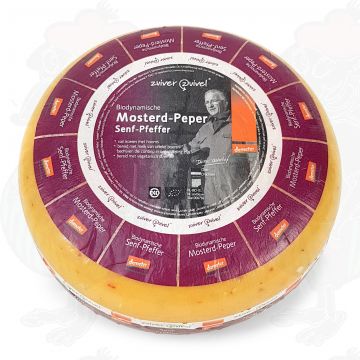 Mustard pepper Gouda Organic Biodynamic cheese - Demeter | Entire cheese 5 kilo / 11 lbs