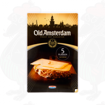 Sliced cheese Old Amsterdam 48+ | 140 grams in slices Sliced cheese Old Amsterdam 48+ | 140 grams in slices
