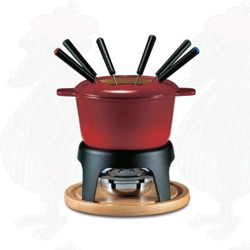 Swissmar Sierra Cast Iron Fondue Set Cherry Red