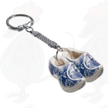 Keychain with 2 Delft Blue Clogs