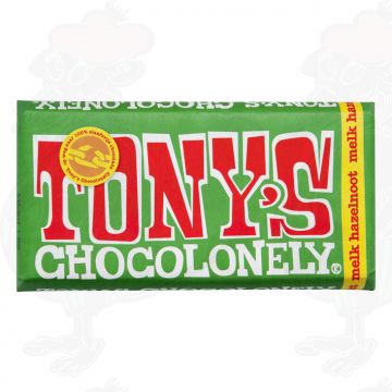 Tony's Chocolonely Melk - hazelnoot - 180gr.