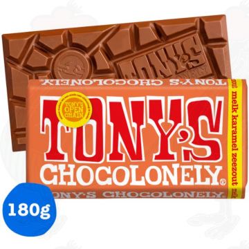 Tony's Chocolonely Sea Salt Milk Caramel Chocolade Reep 180 g