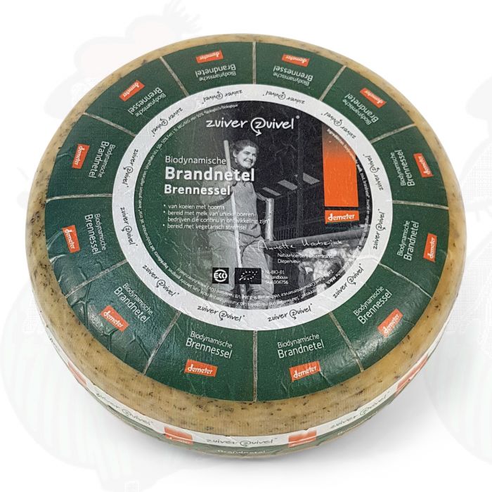 Nettle Gouda Organic Biodynamic cheese - Demeter | Entire cheese 5 kilo / 11 lbs main product photo