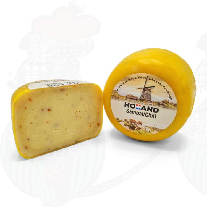 Gouda Farmer's Cheese | Sambal - Chili cheese | Entire cheese 400 grams / 0.88 lbs main product photo