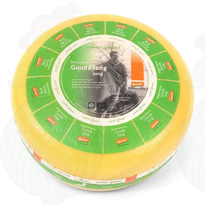 Young Gouda Organic Biodynamic cheese - Demeter | Entire cheese 12 kilo / 26.4 lbs main product photo