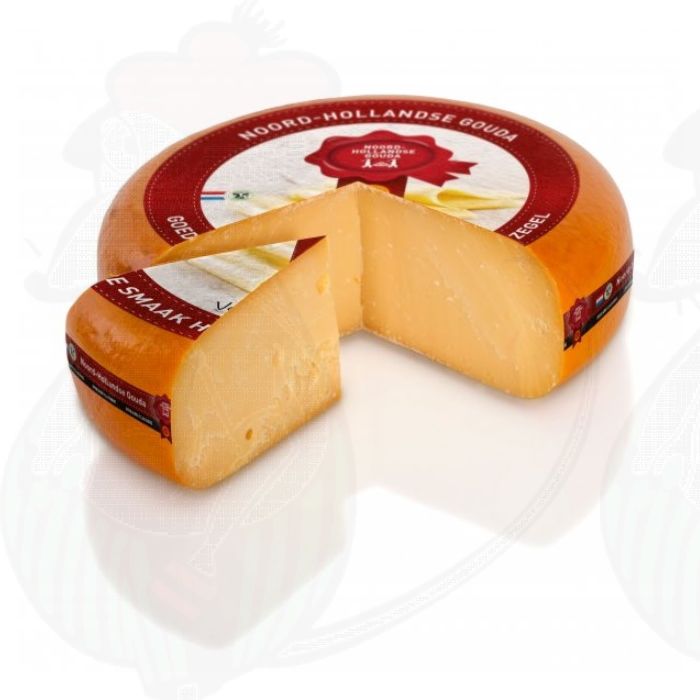 Very old North Holland Gouda cheese with the Red Seal | Entire cheese 13 kilo / 28.6 lbs main product photo