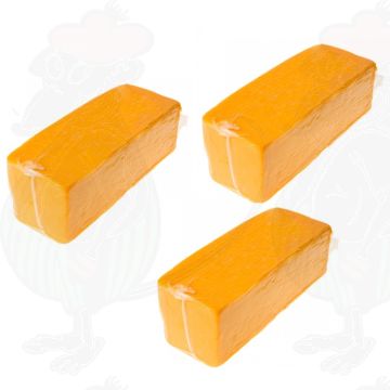 3 X Red Cheddar cheese - Mild - Block  | Together 7,5 kilo / 16.5 lbs