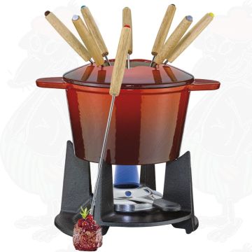 Spring Cheese Fondue Set GRENOBLE red 16 cm