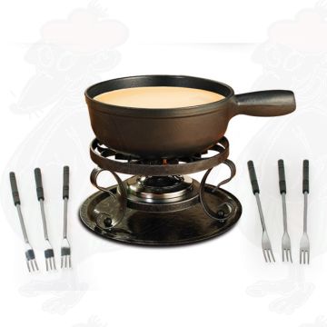Swissmar Lugano 9-piece Black Cheese Fondue Set