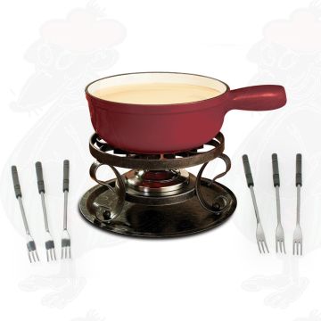 Swissmar Lugano 9-piece Red Cheese Fondue Set