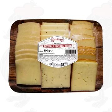 Natural * 3 Pepper Mix * Smoked | Raclette Cheese in Slices | 800g
