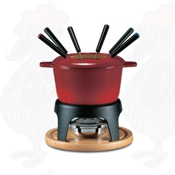 Swissmar Sierra Cast Iron Fondue Set Cherry Red